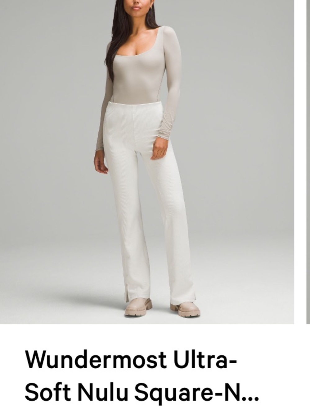 Wundermost Long Sleeve Scoop Neck Bodysuit in Light Beige